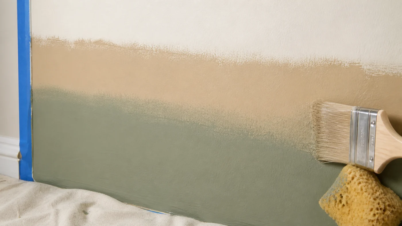 Fusion de bandes de peinture pour créer un dégradé mural
