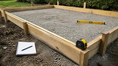 Coffrage mesuré pour calculer le volume de béton d’une dalle