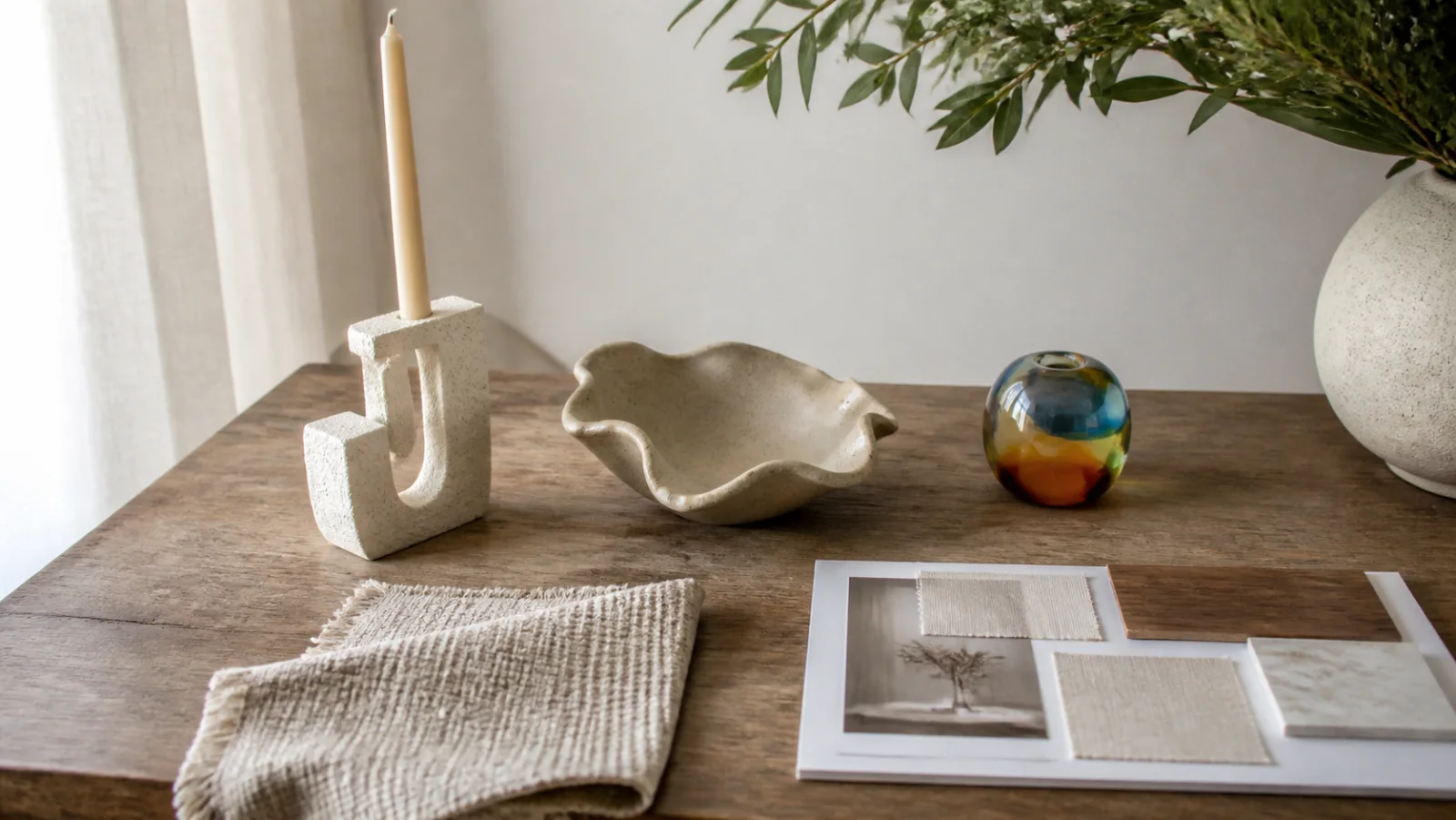 Sélection d’objets décoratifs originaux sur une table