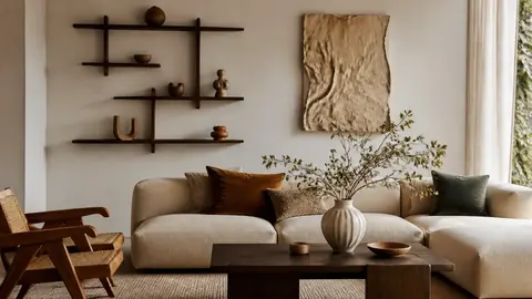 Salon avec décorations originales bien dosées