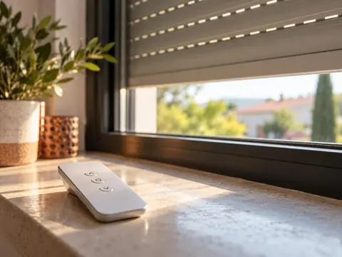Télécommande de volet roulant sur un rebord de fenêtre